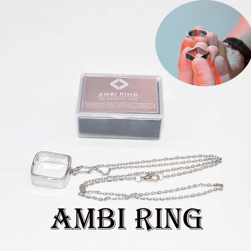Ambi Ring  (Silver/Black) Magic Tricks Circle Square Magia Magician Accessories Close Up Street Optical Illusion Gimmick Props
