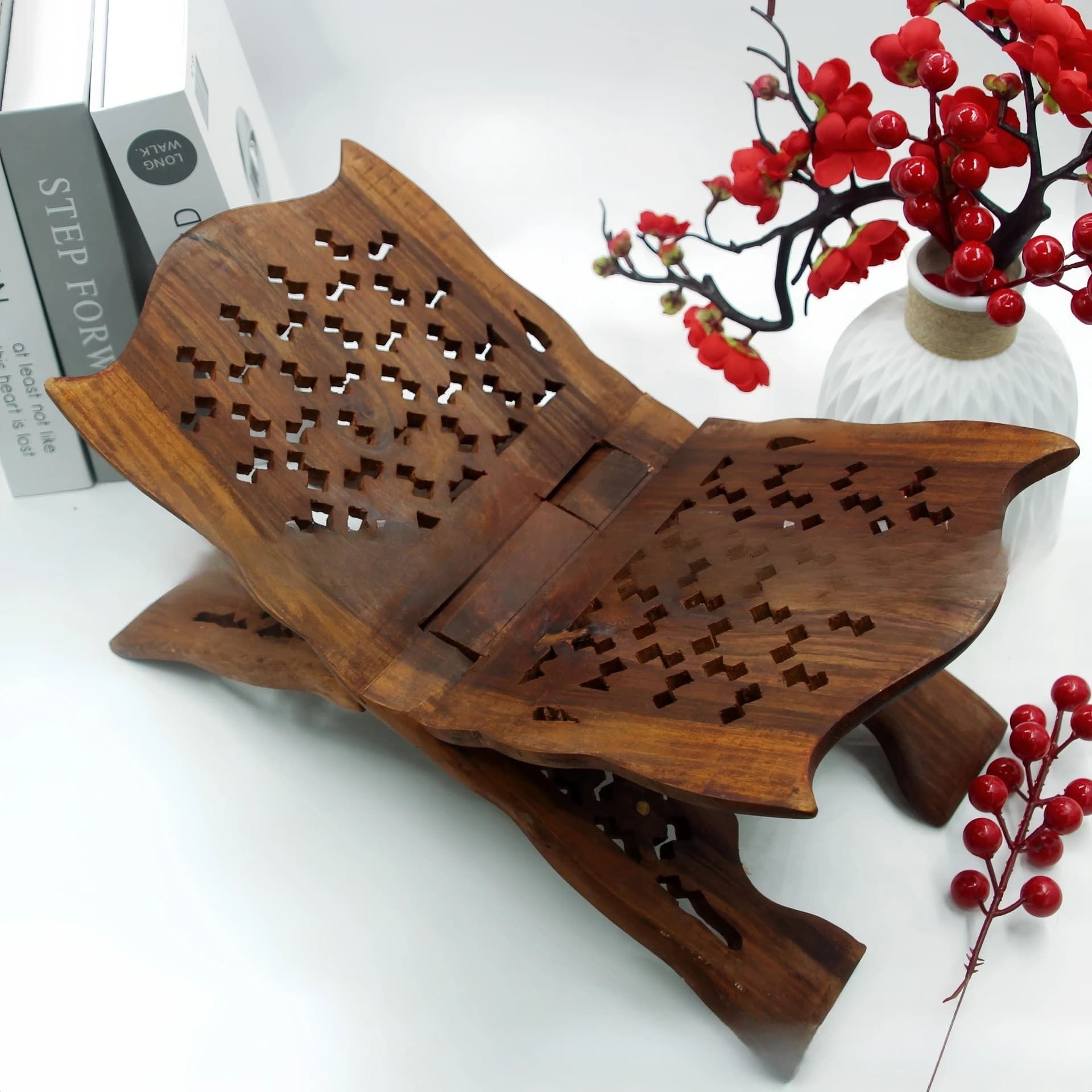 2025 Quran Holder Book Stand Rihal Rehal Wooden Carved Eid