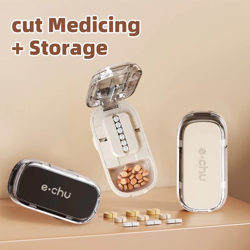 Tablet Divider Tablet Cutter with Storage Compartment for Small and Large Tablets Multiple Pill Cutters for Travel & Pets Daily