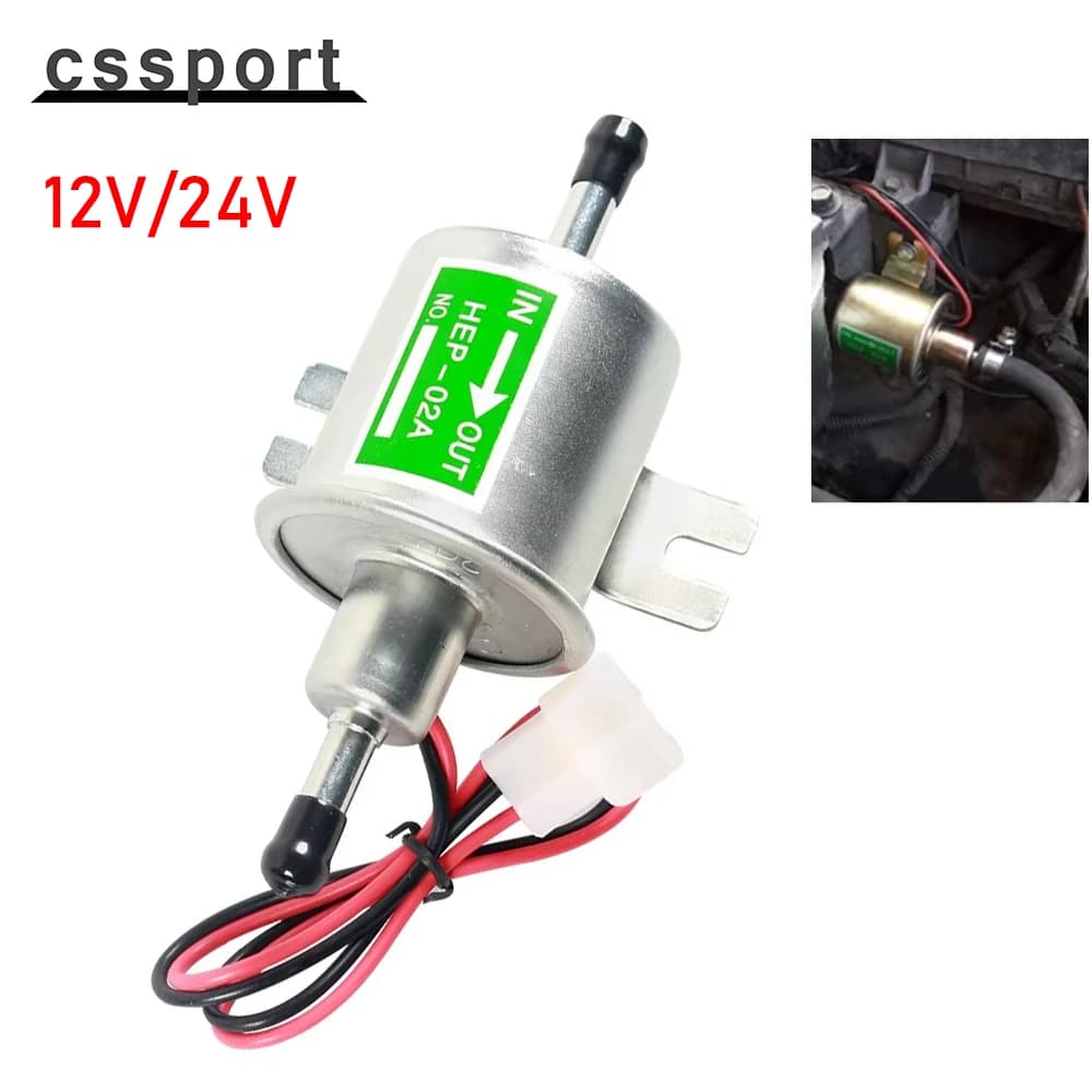 HEP-02A Universal 12V 24V Electric Fuel Pump Low Pressure Bolt Fixing Wire Diesel Petrol For Car Carburetor Motorcycle ATV