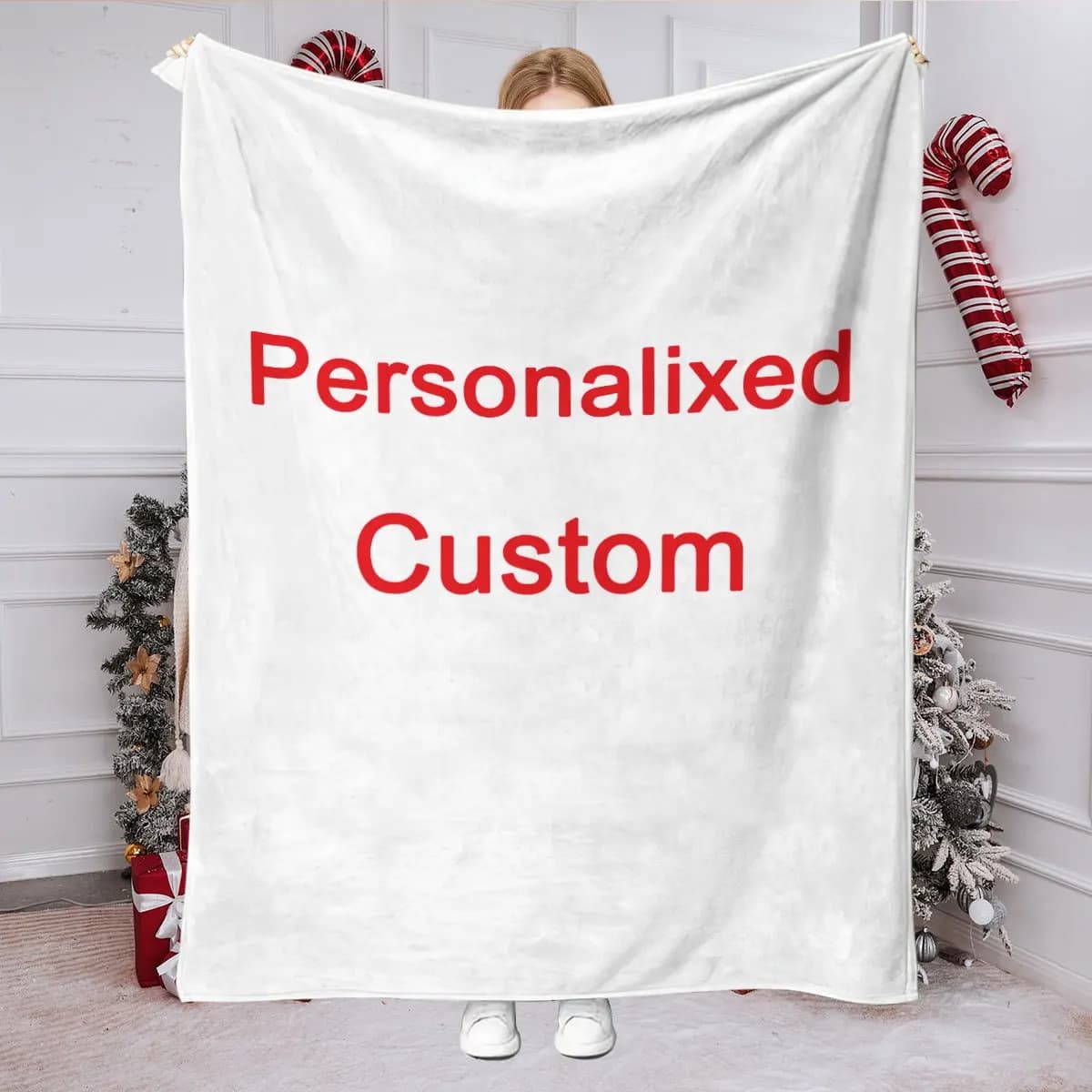 1 Piece of Custom Personalized Blanket with Image Upload DIY Flannel Blanket - Customize with Warm Photos, Soft and Warm, Suitable for Sofa, Bed,