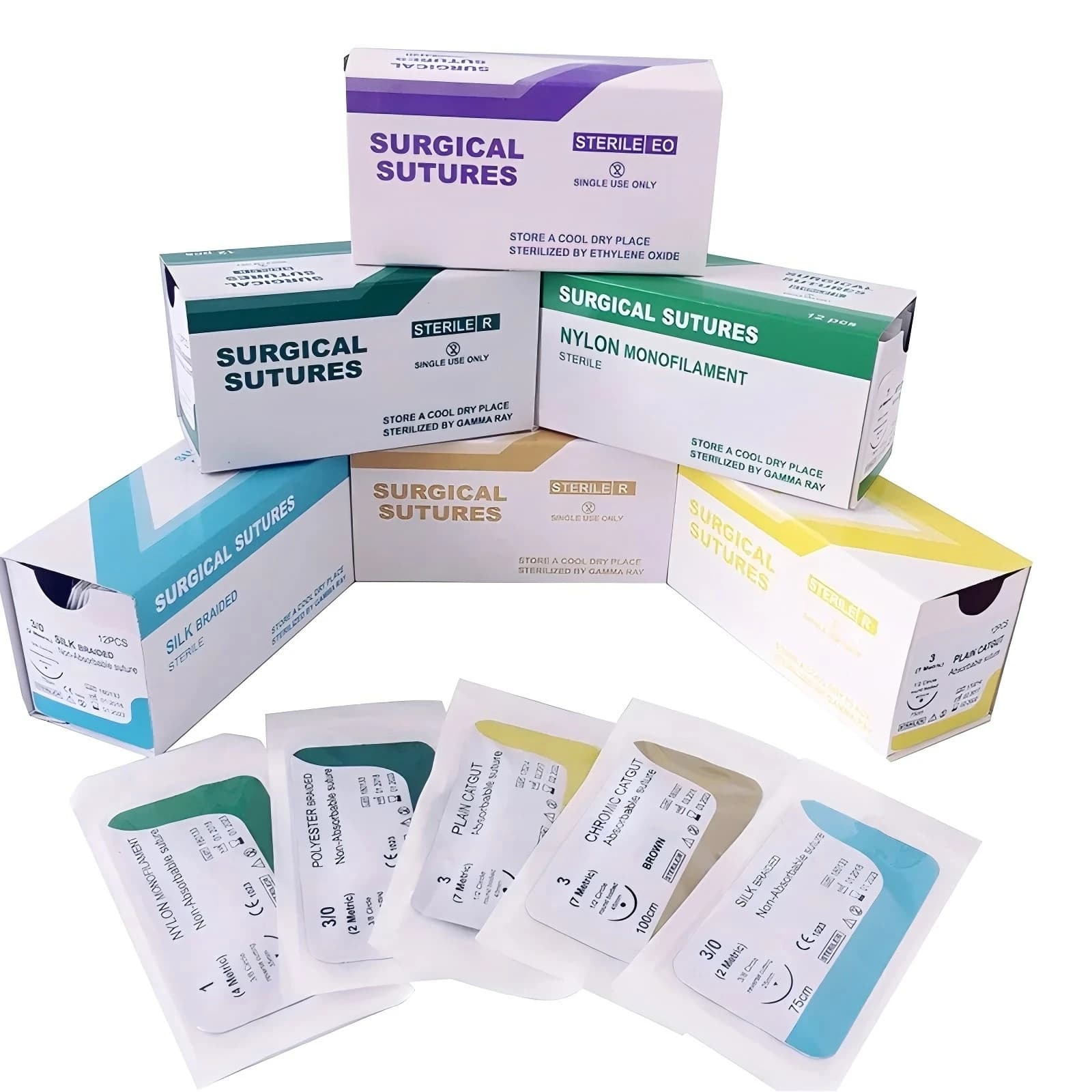 High Quality Absorbable Suture for Pets - Veterinary Use, Dissolvable Stitches for Cats & Dogs, Sterile Surgical Suture Material