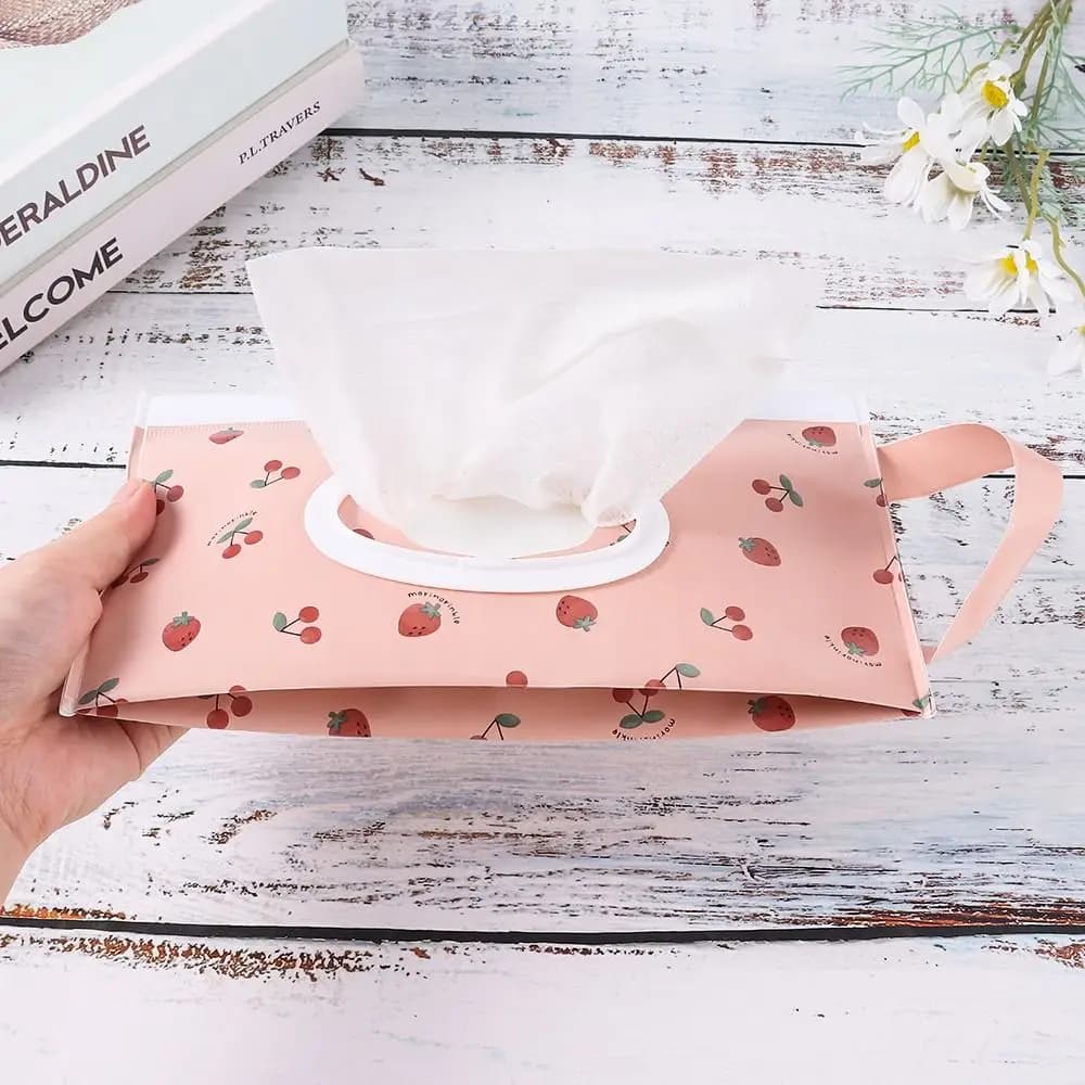 EVA Wet Wipes Bag Portable Baby Wipes Pouch Flip Cover Snap-Strap Holder Case Refillable Useful Tissue Box Stroller Accessories
