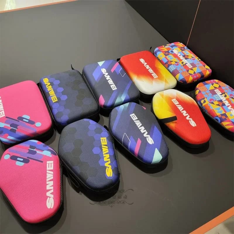 Hard Shell Table Tennis Storage Bag SANWEI Hexagon Sports Specific Racket Gourd Shaped Protective Case Square Racket Cover