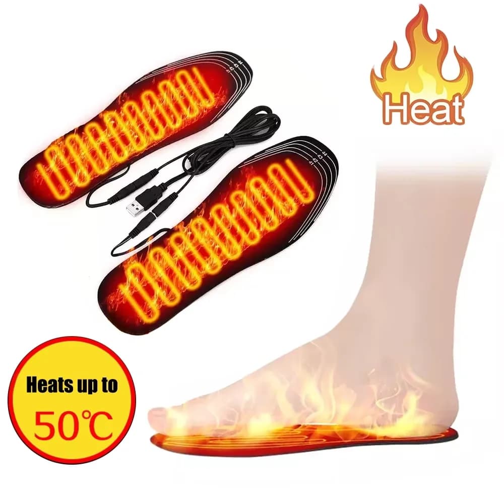 USB Heated Shoe Insoles for Women Winter Shoes Electric Heating Warm Insoles for Men Sneakers Thermal Pad Foot Warmer Sock Mat