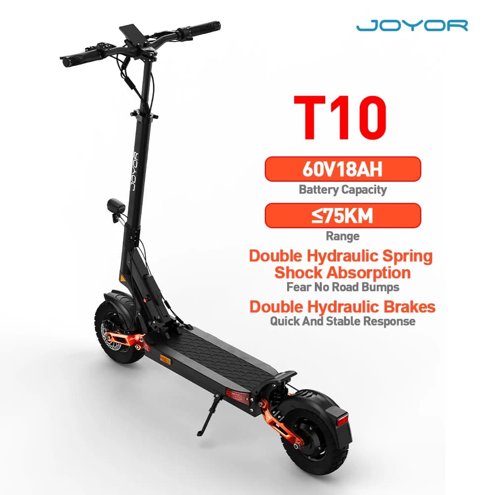 JOYOR T10 Adult Electric Scooter 60V18AH Battery 10" Off-Road Tire All-terrain electric scooter