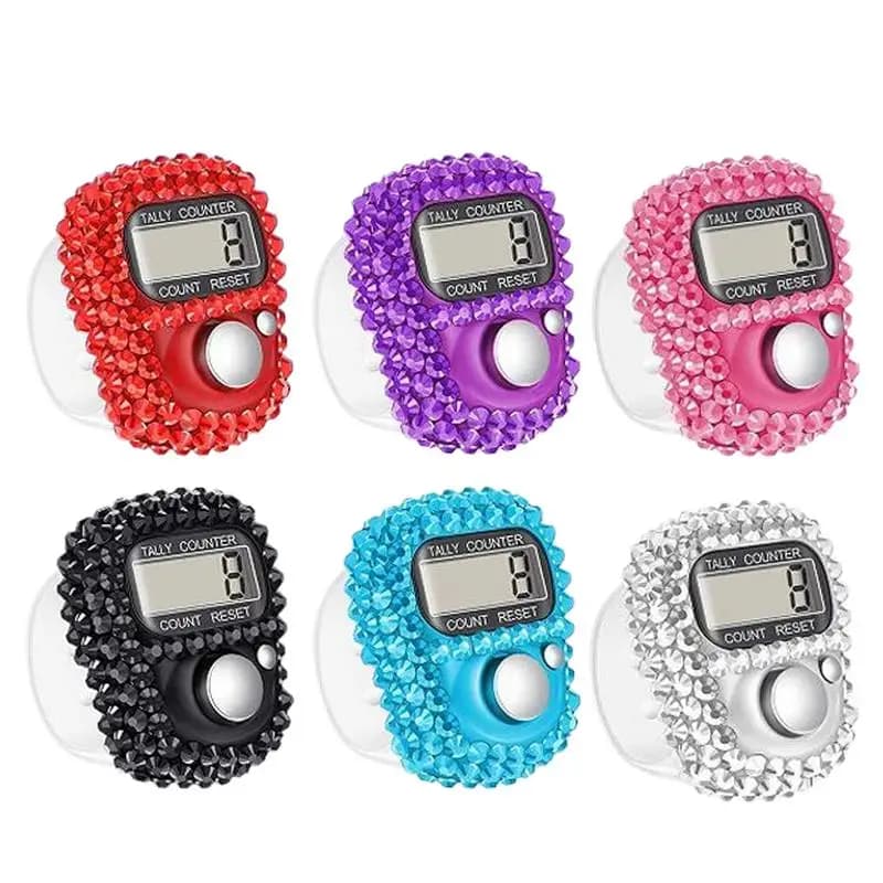 1pc Digital Finger Ring Counter with LCD Resettable Electronic Islamic Tasbih Prayer Counter Adjustable Tally Clicker for Sports