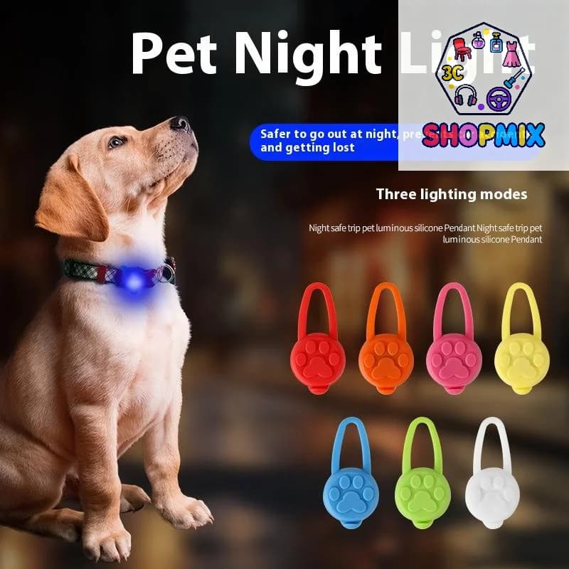 Silicone Pet Cat Dog Night LED Flashlight Luminous Pendant Prevent Pets From Getting Lost Going Out Night Decoration Collars