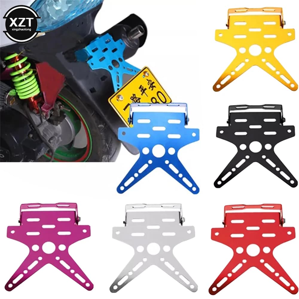 NEW Universal Alloy Motorcycle License Plate Holder Mount Bracket Aluminum Adjusted Registration Number Plate Cover Accessories