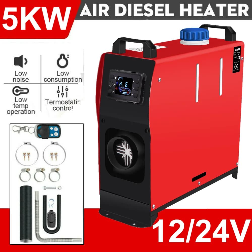 12V/24V Car Heater 5KW/8KW Diesel Air Heater 6-Buttons LCD Thermostat Parking Heater Fast Heating For Truck Camper Van