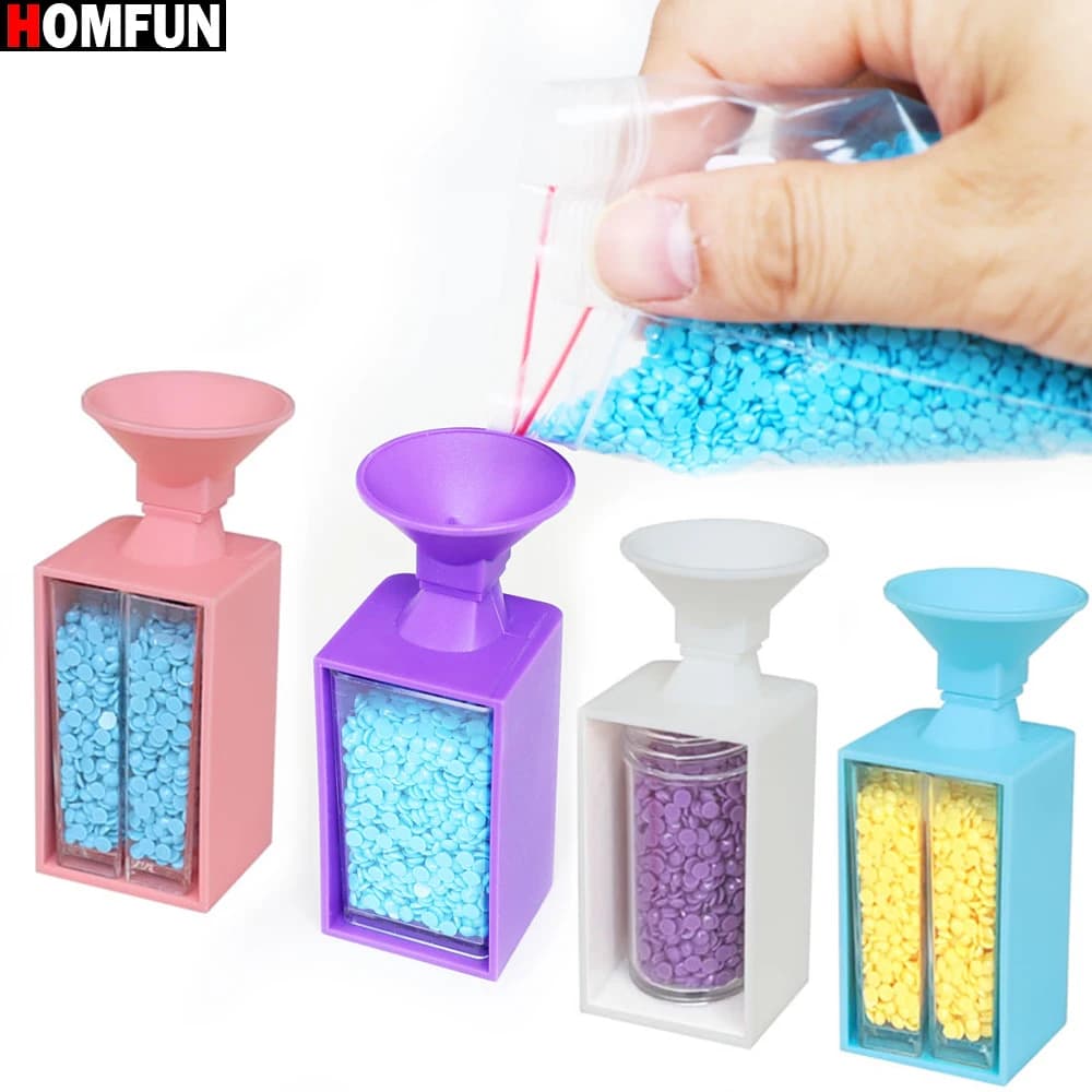 HOMFUN Drills Funnel for Storage Container Box DIY 5D Painting Diamonds Embroidery Art Tool Accessories Multifunctional Easy-Use