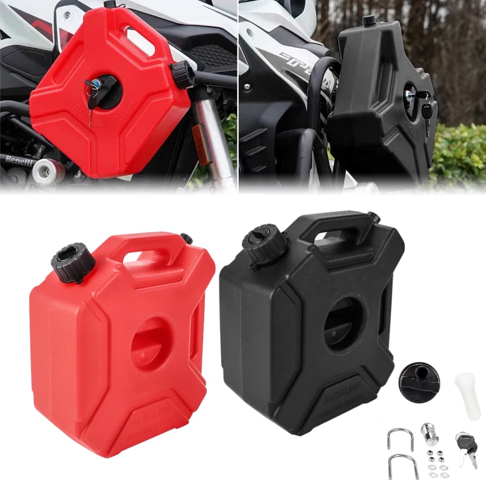 3L/5L Portable Plastic Cans Gas Fuel Tank Emergency Backup SUV Motorcycle Accessories Petrol Diesel Storage Gas Tank with Lock