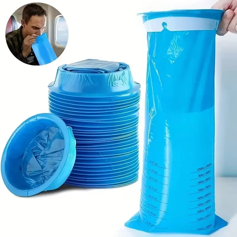 10-100Pc 1000ml Vomit Bags Disposable Barf Bags Puke Nausea Bags for Travel Plane Motion Sickness Car Aircraft Bus Kids Pregnant