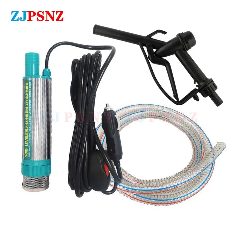Electric Car Pump 38mm Portable Mini For Pumping Diesel Oil Water Transfer Pump Camping Fishing Submersible Pump 30L/min 12V 24V