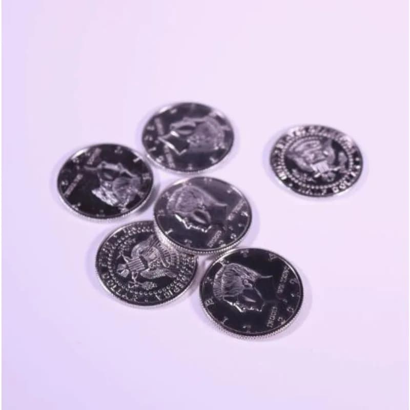 5pcs/Lot Half Dollar Coin Silver High Quality Copy Magic Tricks Coin Accessories Stage Magic Props Close Up Magician Illusions