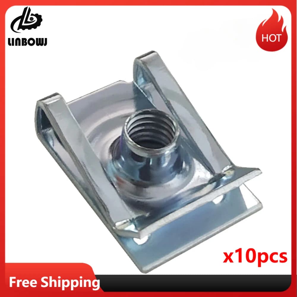 10pcs M4 M5 M6 M8 U Type Clips with Thread 4mm   5mm 6mm  8mm Reed Nuts for Car Motorcycle Scooter ATV Moped