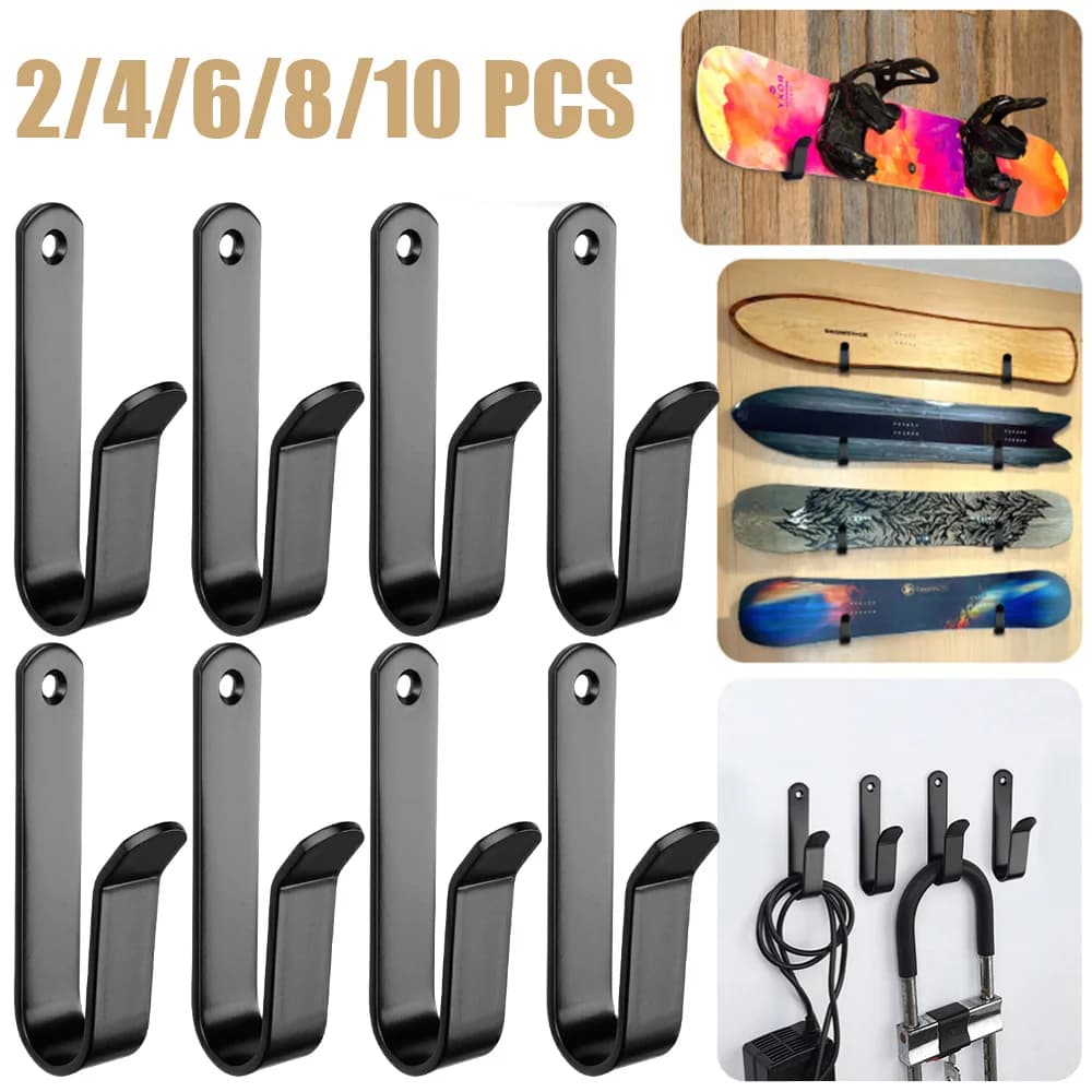 2/4/6/8/10 Pcs Solid Steel Snowboard Wall Mount - Display & Storage Rack Hanger for Home, Room, Garage