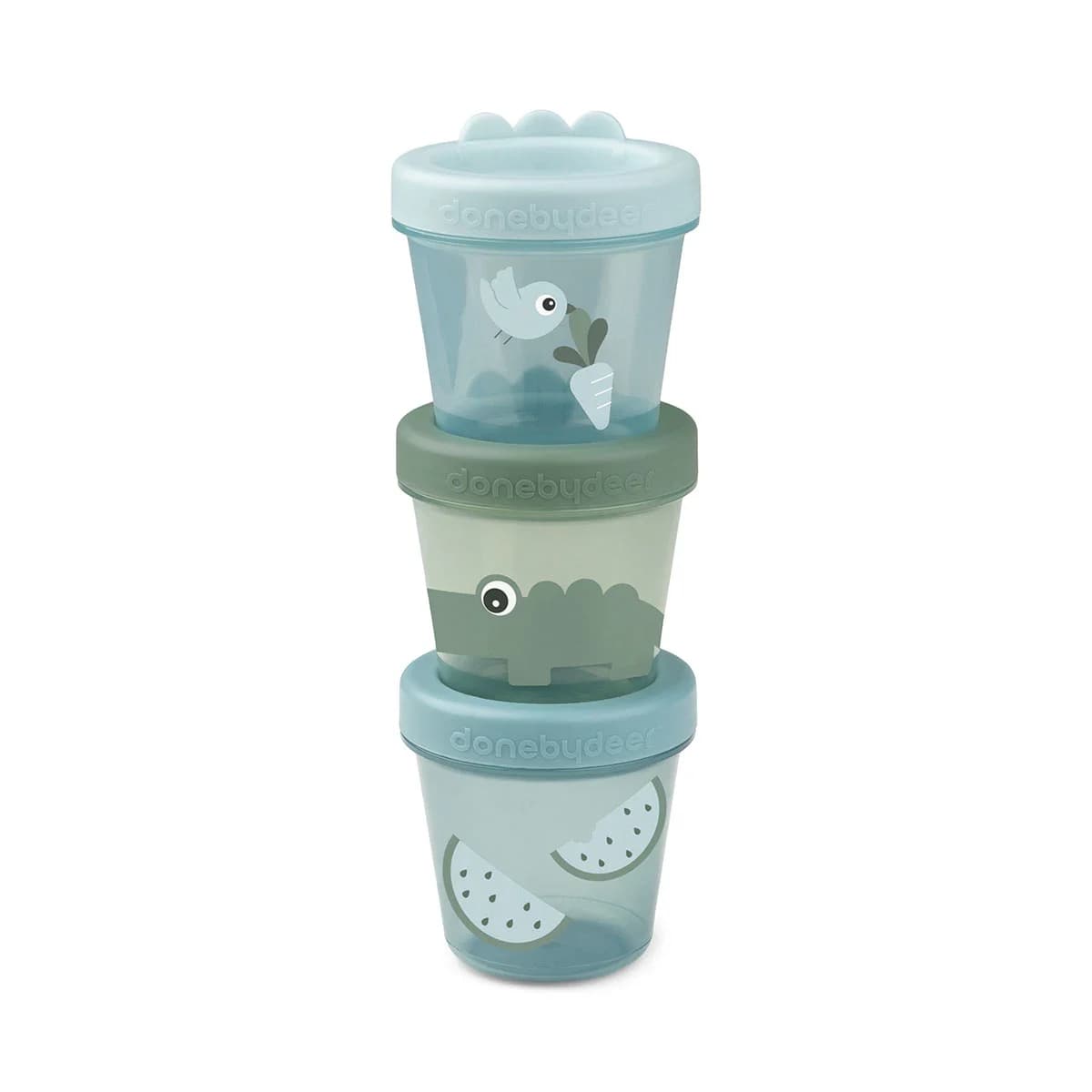 Done by Deer Baby Food Container Croco Green 3-pack