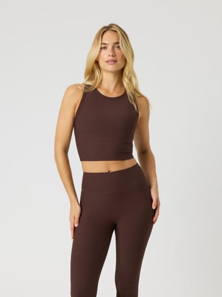 Björn Borg Studio Ribbed Cropped Tank Top Brun, XXL view 2