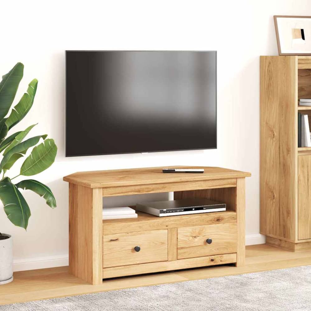 TV-bänk hörn 93x49x49 cm massiv furu panama