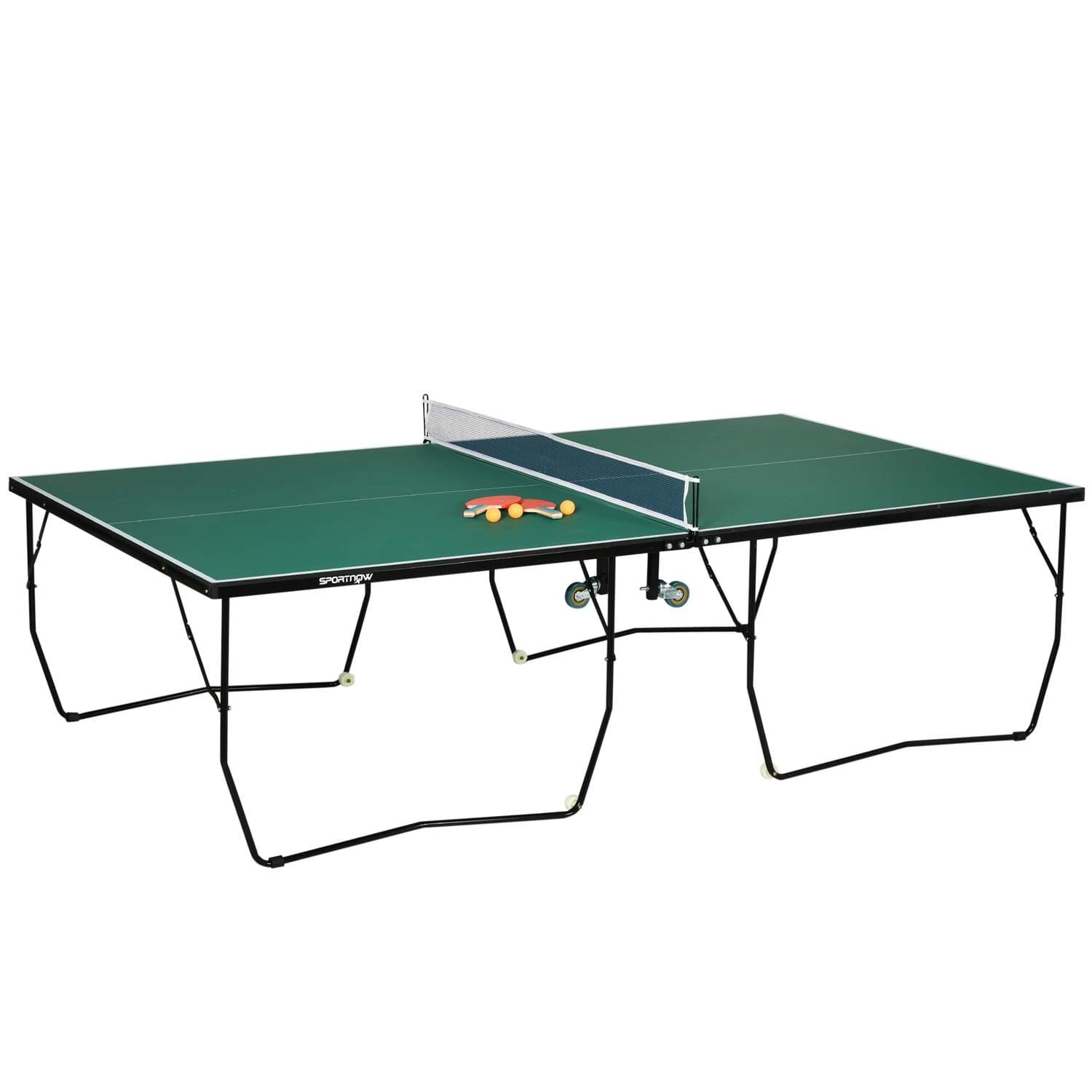 Vikbart Inomhus Bordtennisbord med Hjul och Set