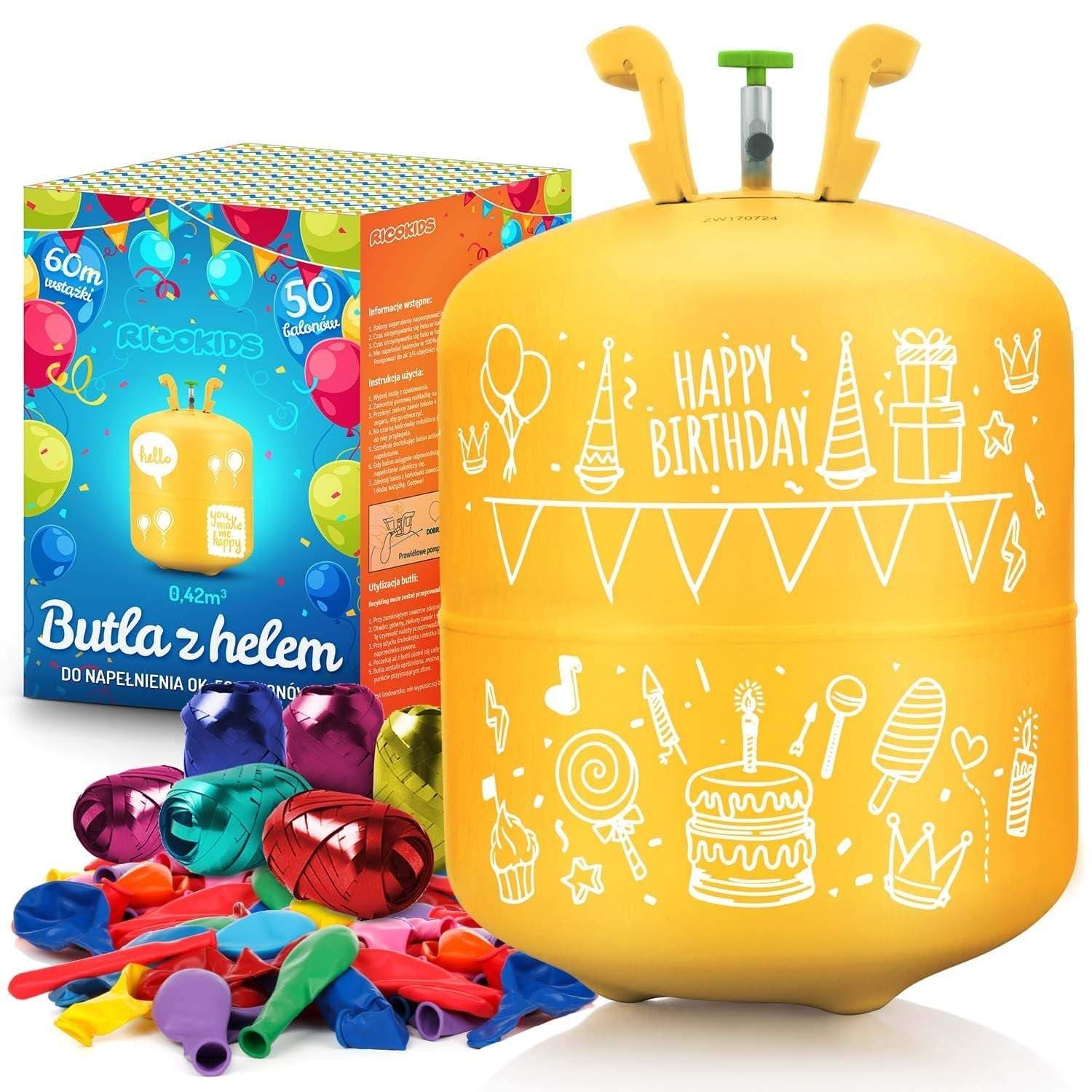 Heliumballongpaket med ballonger och band, 0,42 m³