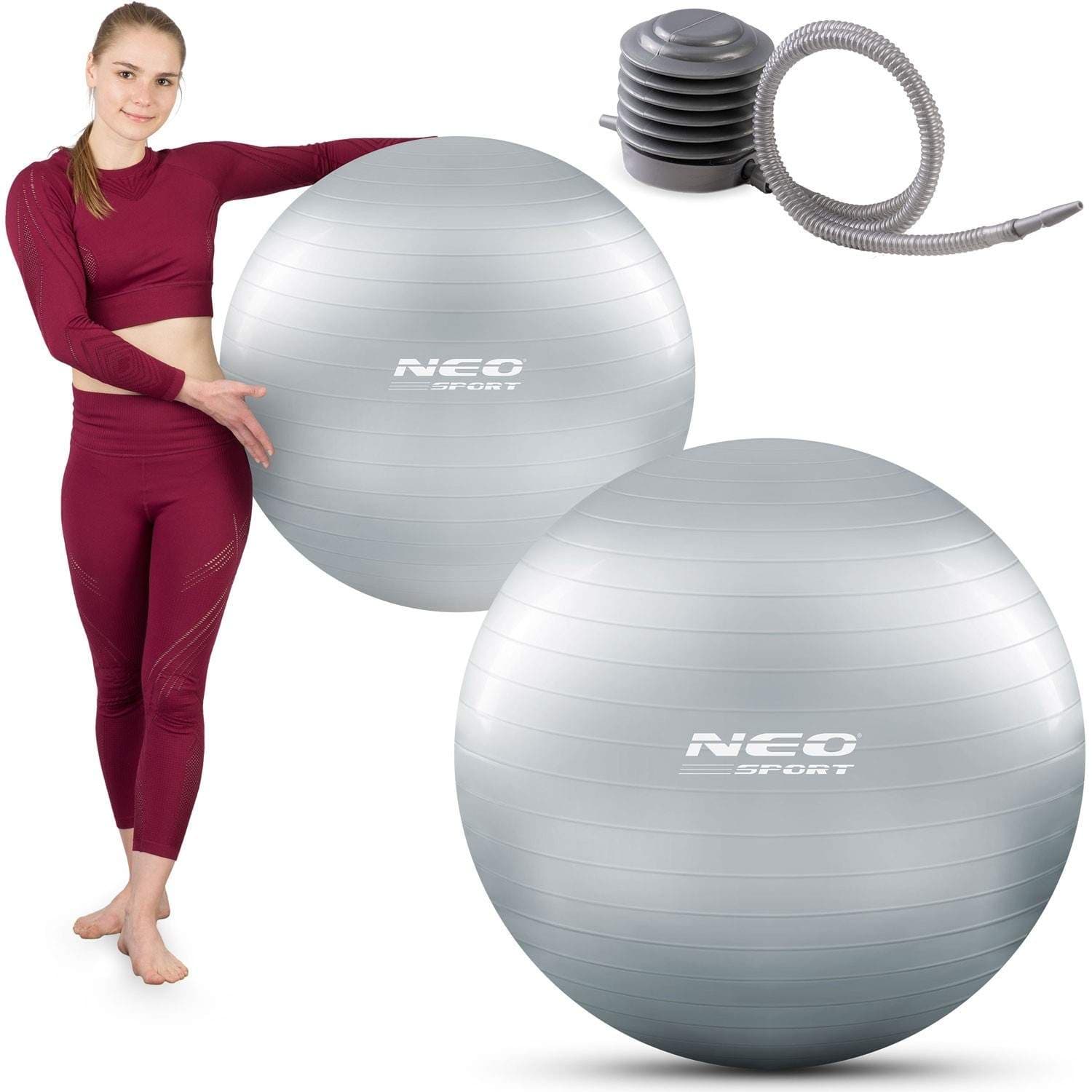 Träningsboll 75 cm NS-952 Silver