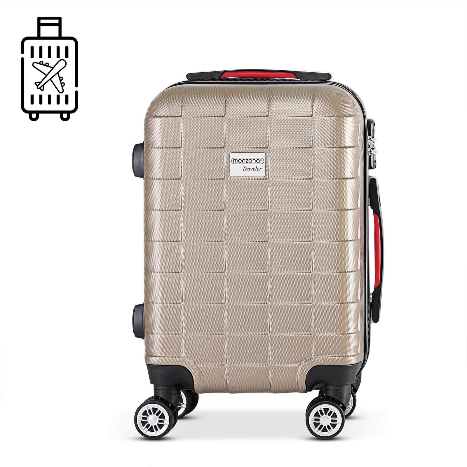Hård resväska, 40L, Champagne, TSA-lås, snurrhjul