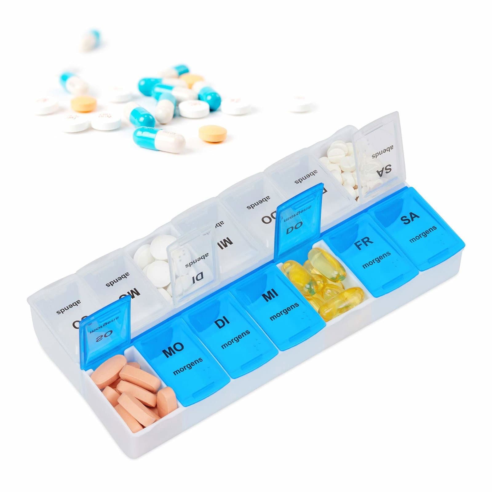 7-dagars pillerorganisator med 2 fack