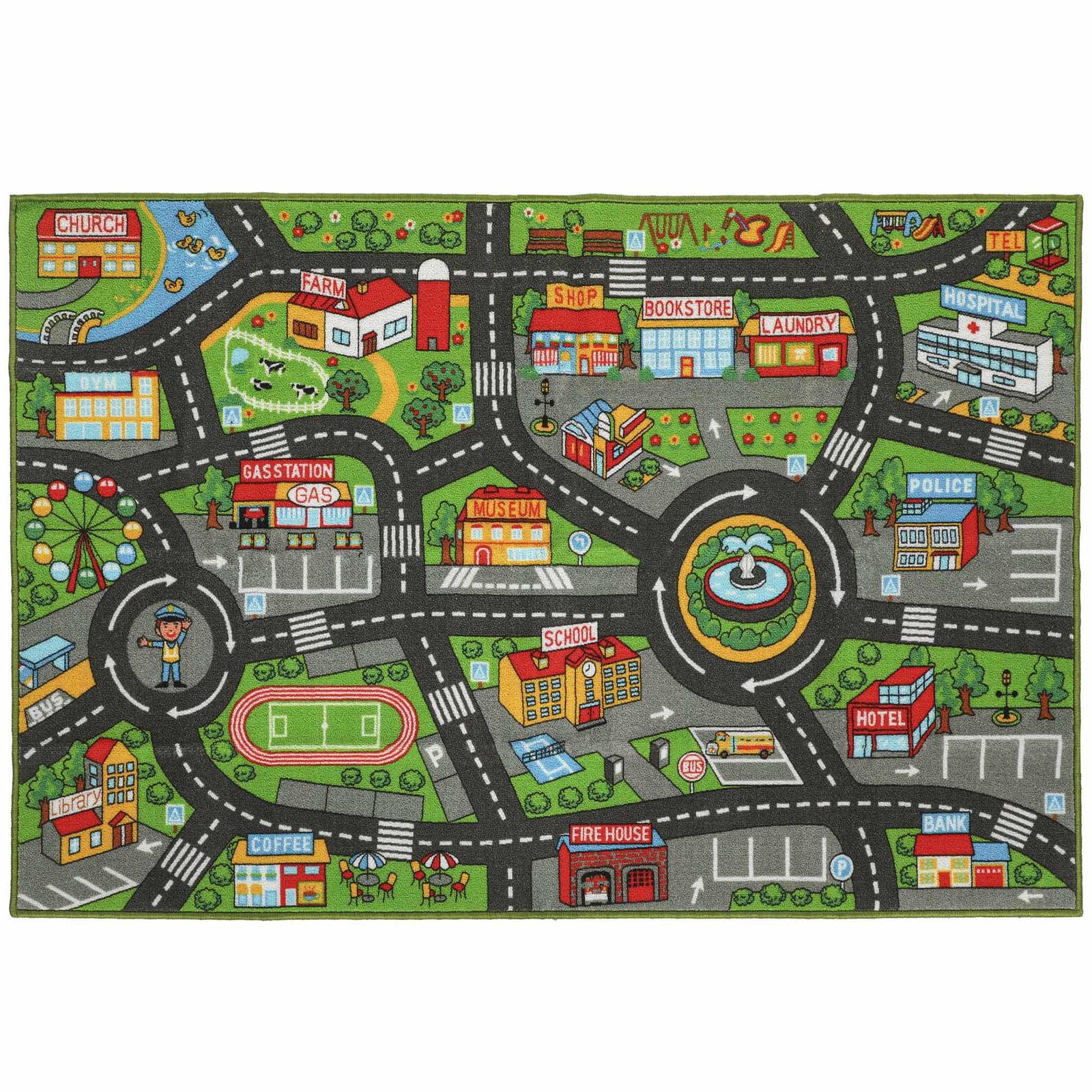 Halkfri lekmatta för baby – City Design, 200x150 cm