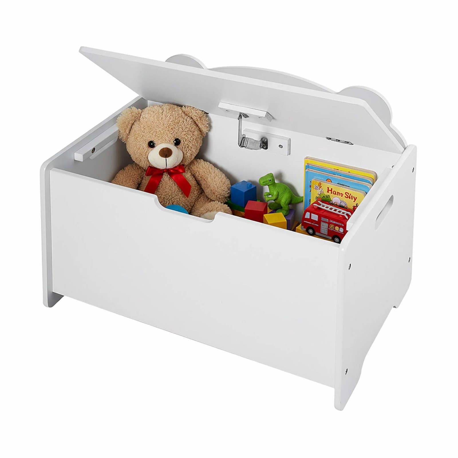 Vit leksakslåda med lock – Bear Silhouette Storage