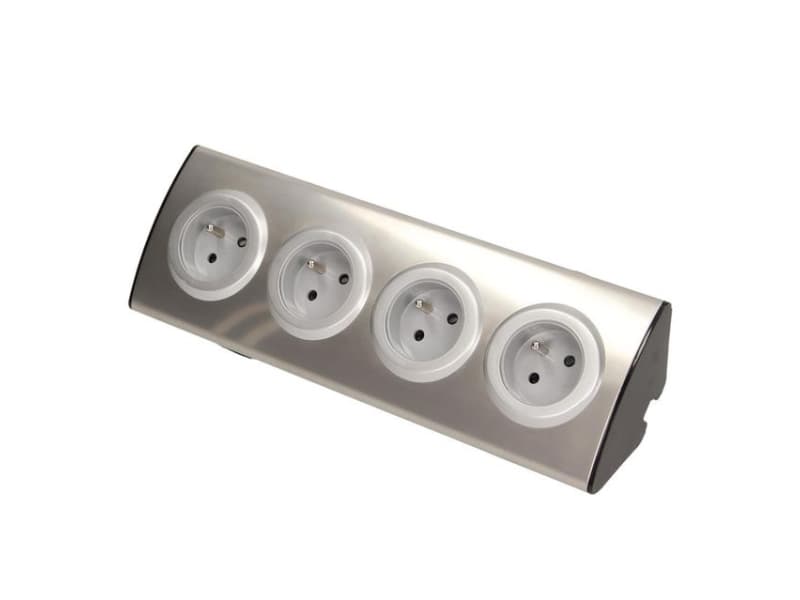 Orno Lizdas köksskåps-uttag 4x2P+Z med Velcro-fäste (INOX)
