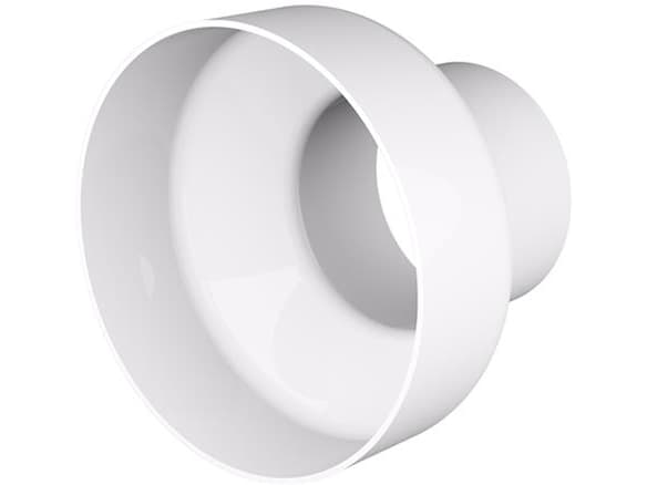 Fresh plastsystem 125, grå PVC, plastreduktion från Ø125 till Ø100 mm, muff-/nippelanslutning (Ø125 utanpå böjning / Ø100 i rör)