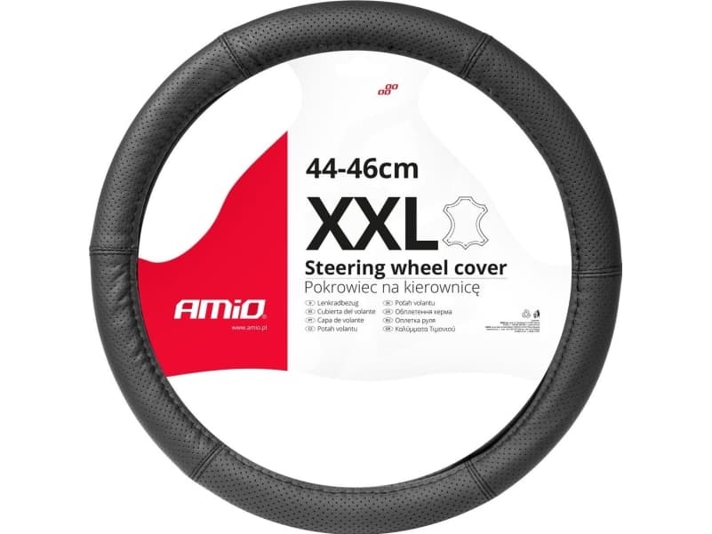Amio ratöverdrag till bil 44-46 cm, äkta läder, SWC-50-XXL