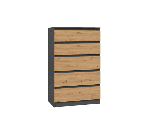 Modern byrå MALWA M5 - Snygg design med handtagslösa lådor | Färg: Antracit / Artisan Oak