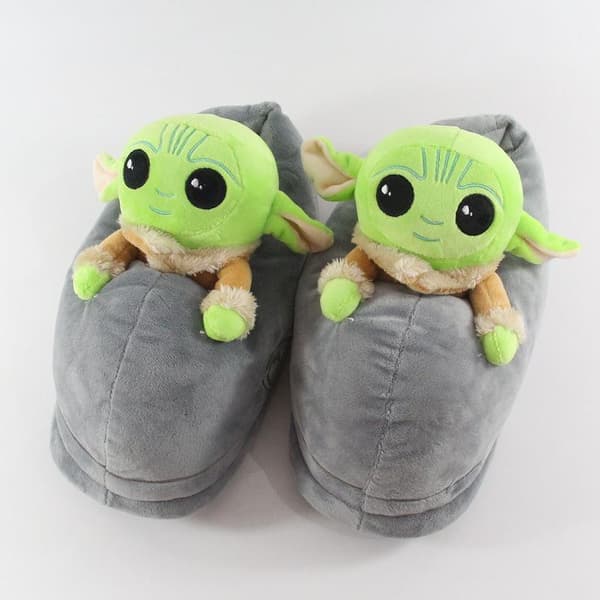 Mjuka tofflor, bomullstofflor för inomhusbruk, Yoda-skor för hemmabruk