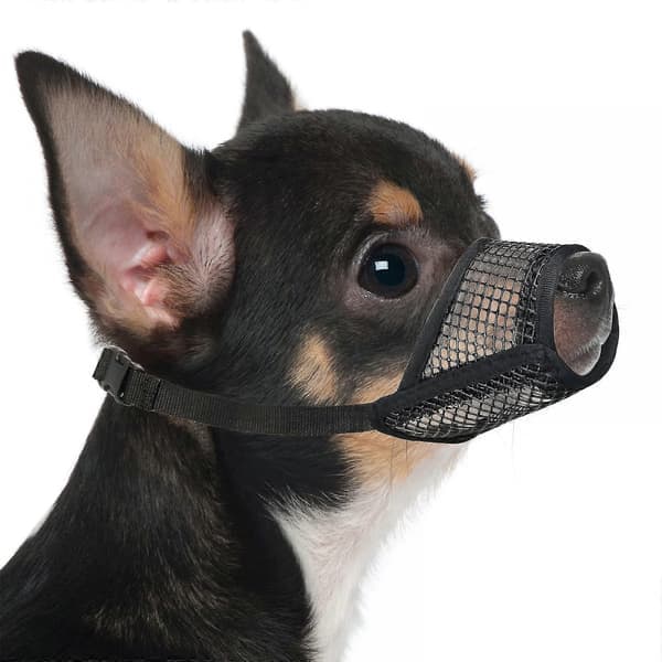 Hundmask, mjuk nätmask, lämplig för små och medelstora hundar, Chihuahua, Pudel, Husky, Labrador Retriever, andningsbar hundmunkorg, lämplig för