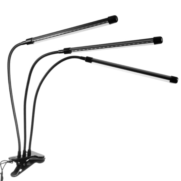 Justerbar växtlampa - LED, Timer svart