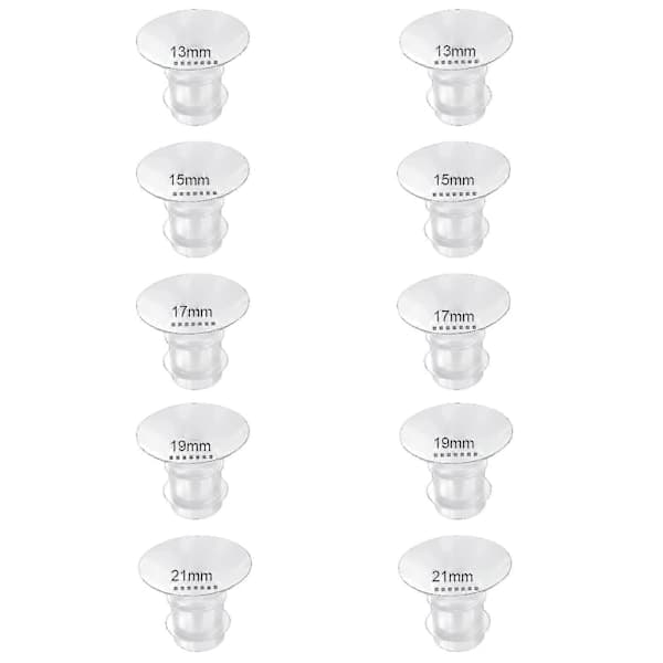 Flänsinsatser 13/15/17/19/21mm 10 st, Kompatibla med Momcozy S12 Pro/S9 Pro/S12/S9 Bärbar Bröstpumpskopp (LGL)