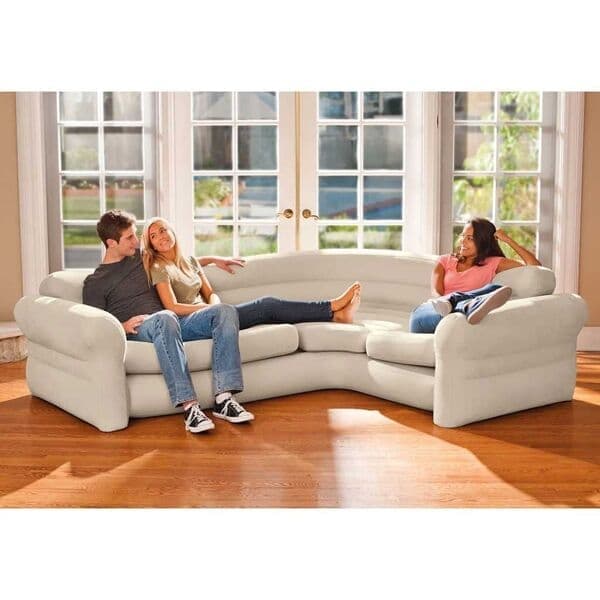 Intex Uppblåsbar hörnsoffa 257 x 203 76 cm 68575NP