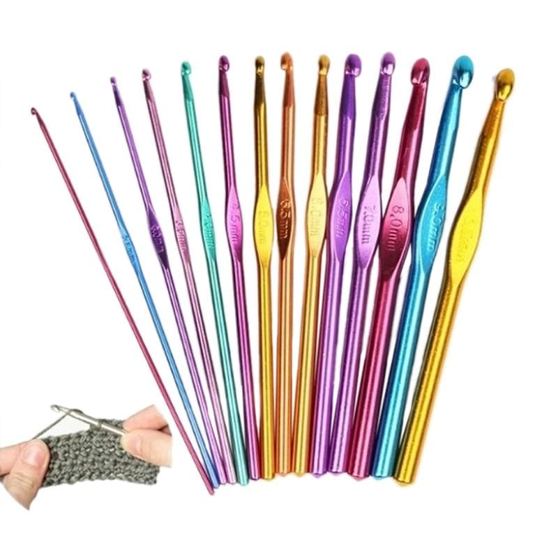 Virknålar 14st i aluminium - Knitting Kit -