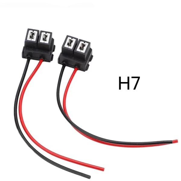 H7  90° hon kontakter sockel fattning 2-pack