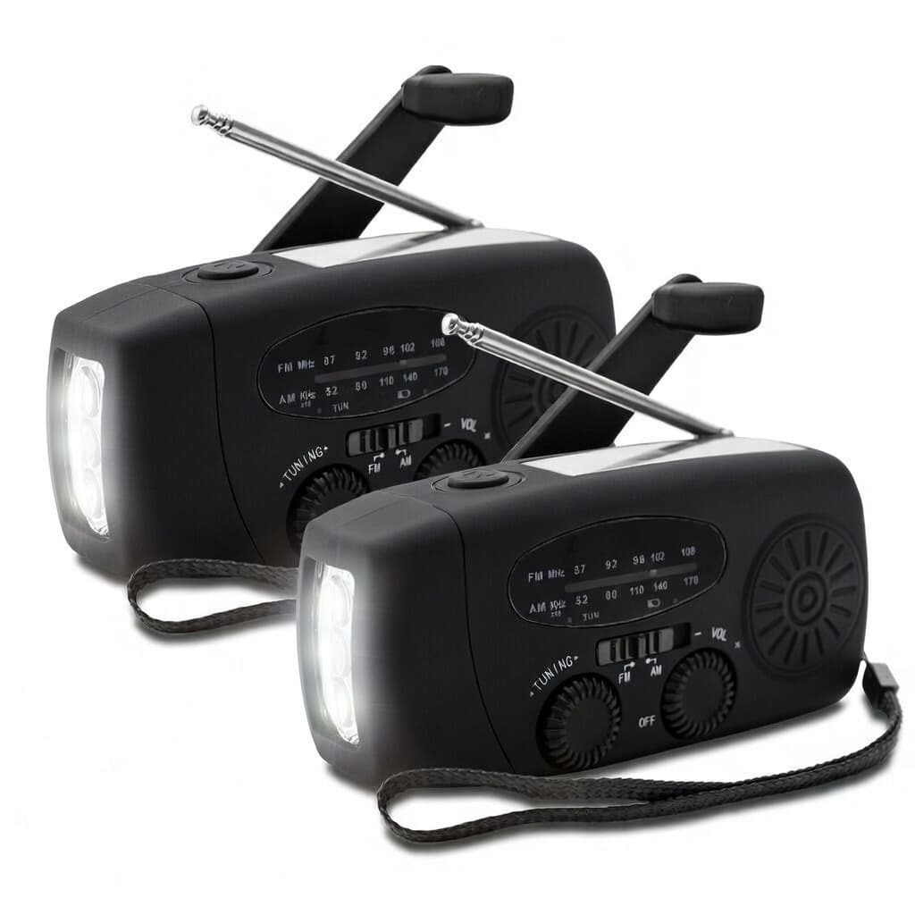 Vevradio med Solcell och Powerbank 2000 mAh – AM FM Nödradio för Krisberedskap