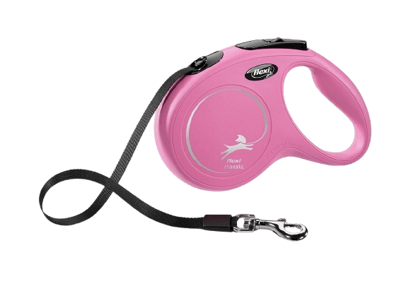 Rullkoppel New Classic Tape, 5m, M, max 25kg, Rosa - Hund - Halsband - Flexi - ZOO.se