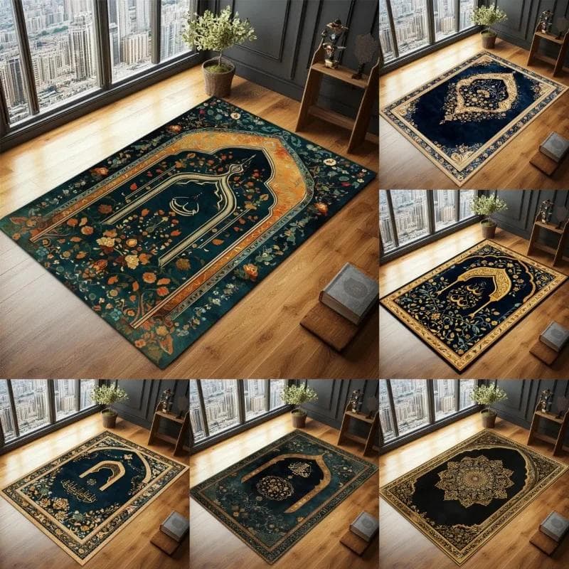 Elegant islamisk elegans Bönemattor Muslimska presentidéer Sofistikerade islamiska bönemattor och golvmattor för ditt böneutrymme