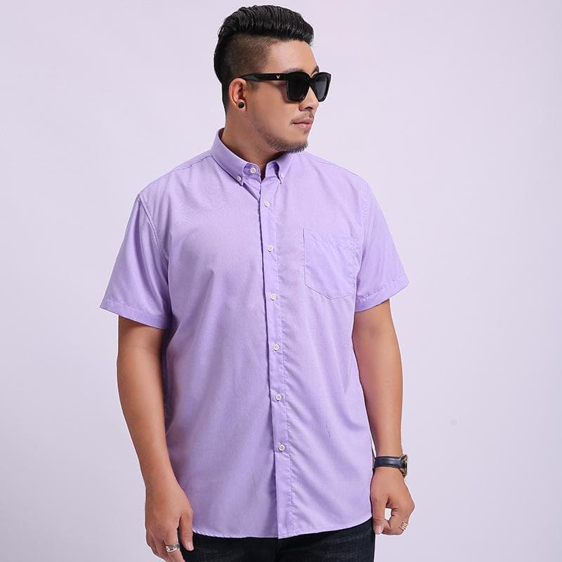 Stor storlek 10xl Herr Kortärmad Skjorta Business Casual Lös Sommar Herr Plus Fet Kortärmad Skjorta cm vit