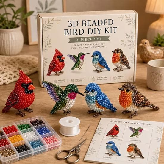 3D Pärldjur Kit, DIY Pärlbroderikit för Nybörjare, Handgjort Höglandsboskap/Fjäril/Uggla Djur Pärlhantverk för Vuxna, Tonåringar