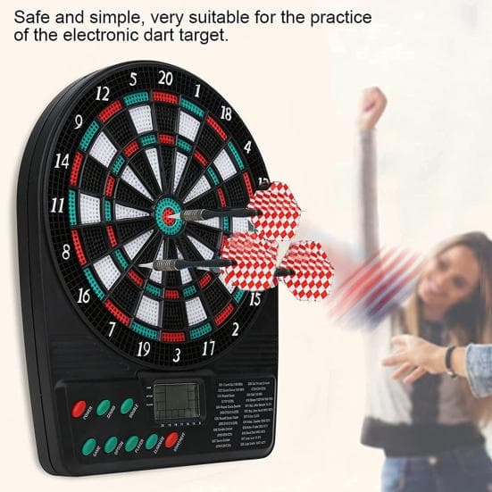 Elektronisk darttavla Elektrisk darttavla med LCD-skärm Automatisk poängräkning Smart darttavla för inomhus- eller utomhusunderhållning svart