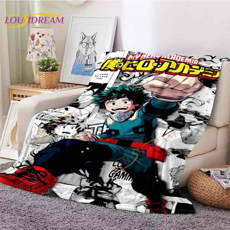My Hero Academia Filt Anime Filtar Midoriya Izuku Filtar Sängsoffa Lazy Soft Filt Pojkar Flickor Barn Present Flanell filtar
