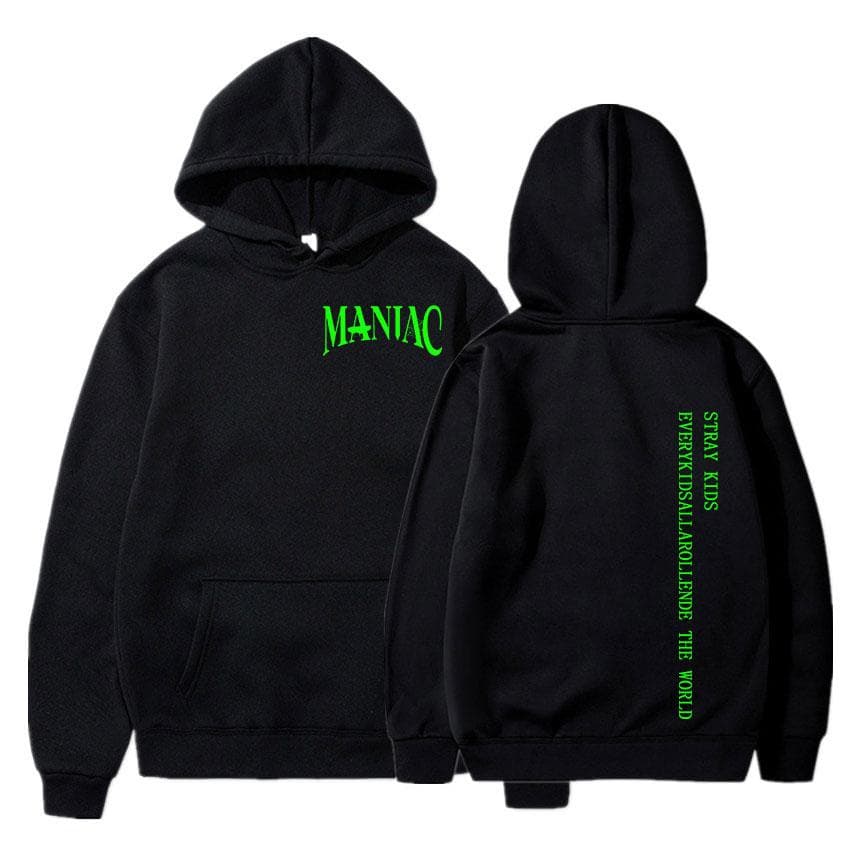 Stray Kids MANIAC Print Huvtröjor Kpop Harajuku Streetwear Unisex Dam Oversized Sweatshirts Luvtröja Koreansk Mode Pullover Unisex cm
